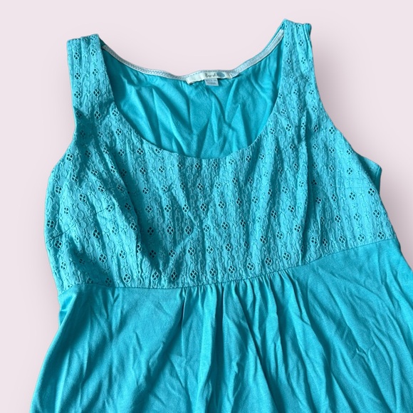 Women’s Boden Teal Eyelet Detail Modal Cotton Tank Dress Size 12 - Picture 4 of 10